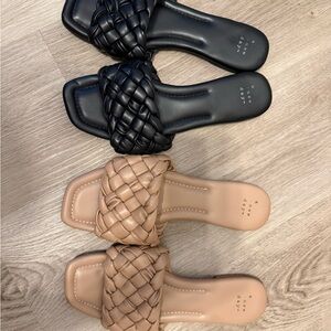 A New Day Women's Braided Sandals - Black and Brown